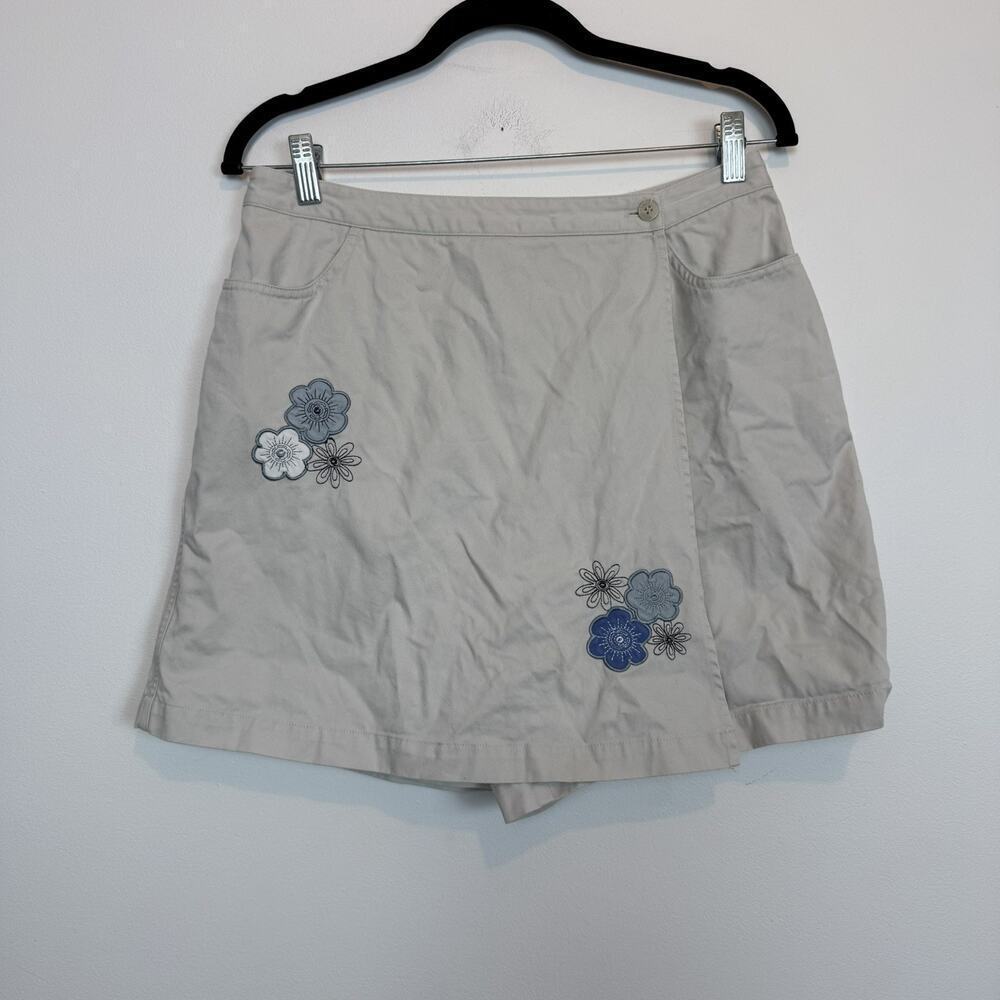 Vintage 90s y2k casual corner skort embroidered 100% cotton sz 10